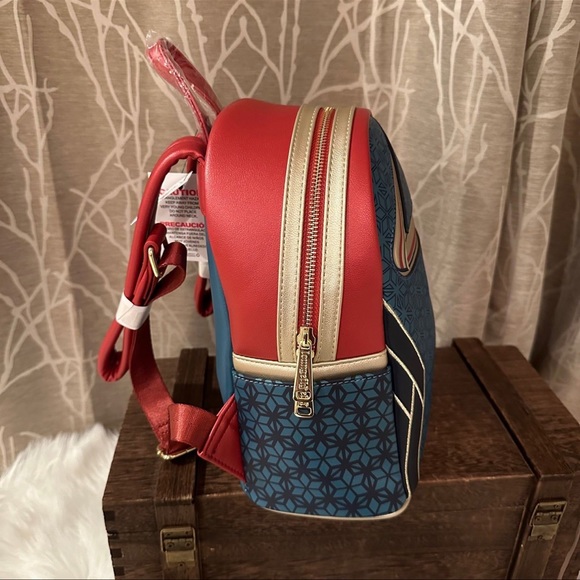 DISNEY DISNEYLAND MARVEL LOUNGEFLY BACKPACK MS MISS CAPTAIN MARVEL NEW HTF - Picture 4 of 7